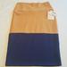 Lularoe Skirts | Color Block Blue & Gold Knit Pencil Cassie Skirt Sz Small Lularoe New | Color: Blue/Gold | Size: S