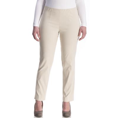 Schlupfhose KJBRAND "SUSIE Bengaline", Damen, Gr. 50, N-Gr, beige, Web, Obermaterial: 80% Viskose, 17% Polyamid, 3% Elasthan, casual, gerade lang, Hosen, mit Schlupfbund Image