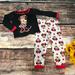 Disney Pajamas | Girls Pajama Set By Disney Is In Like New Condition. Size 3t | Color: Black/Red | Size: 3tg