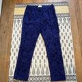 Anthropologie Pants & Jumpsuits | Anthropologie Skinny Pants. Beautiful Navy Pattern. | Color: Blue | Size: 6