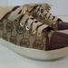 Michael Kors Shoes | Michael Kors Sneakers 7 M Brown Signature Logo Lace Up Gold Hardware Read Ad | Color: Brown/Gold | Size: 7