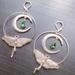 Free People Jewelry | New Boho Gold Tone Drop Earrings Moon Luna Moth Faux Emerald Dangle Earrings | Color: Gold/Green | Size: Os