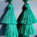 J. Crew Jewelry | J. Crew Green Layered Tassel Earrings | Color: Green | Size: Os