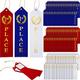 300 Pieces Award Ribbons 1st, 2nd, 3rd Place Flat Carded Set First Place Prizes with Event Card and Rope for Competition, Sports Event, School, Contests, Blue Red White