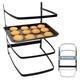 Linden Sweden Metal Baker’s Cooling Rack | Cooling Racks for Cooking and Baking | Storage for Craft and Baking Supplies | Collapsible Racks for Pizza Stones, Cookie Sheets, Baking Pans | 22”x 10”x 1”