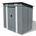 Keketa Garden Shed, Outdoor Garden Storage Shed, Garden Tool Shed, Storage Box Garden Furniture Grey Metal