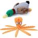 Pikadingnis 2pcs Cute Pet Squeaky Toy Plush Animal Toys Octopus Duck Plush Toys Plush Interactive Toy Comfor Soft Plush Figures Pet Training Entertaining Toys Cartoon Animal Toy for Pet and Children