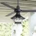 52 Casa Vieja Industrial Indoor Outdoor Ceiling Fan with Light LED Remote Matte Black Damp Rated for Patio Exterior House Porch