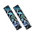 FKELYI Mushroom Print Car Seat Belt Pads Cover 2-Piece Adjustable Auto Seat Belt Cover for Adults Comfotable Shoulder Seatbelt Pad Interior Decor Blue