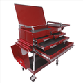 Sunex 8013ADELUXE Deluxe 4 Drawer Service Cart with Locking Top (Red)