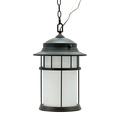 Aspen Creative 60004-2 One-Light Medium Outdoor Hanging Pendant Light Fixture with Dusk to Dawn Sensor Transitional Design in Aged Bronze Patina 17 3/4 High