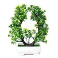 Artificial Plants Fake Bonsai Tree Potted Faux Japanese Cedar Bonsai Simulation Garden Fake Plant Artificial Bonsai Tree for Greenery Office Home DÃ©cor Indoor Desktop Display