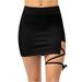 IROINNID Mini Elastic Waist Skirt For Women Sexy Fake Two-piece Casual Summer Yoga Lace-up Tennis Skirt Solid Color Skirt