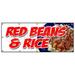 48 x120 RED BEANS AND RICE BANNER SIGN louisiana cajun new orleans homemade