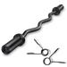 Olympic EZ Curl Barbell Bar 47 for 2-inch Weight Plates Curling Bar for Weight Lifting Bicep Curl 2 Spring Collars Included