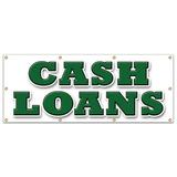 36 x96 CASH LOANS BANNER SIGN payday advance title pawn shop for gold