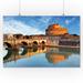 Rome Italy - Castel Saint Angelo at Dusk - Photography A-91561 (16x24 Giclee Gallery Print Wall Decor Travel Poster)