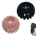 Bird Nest Magic Hair Clip Lazy Bird s Nest Plate Hairpin Expandable Ponytail Holder Hair Pin Velvet Bird Nest Shaped Hair Clips Fashion Hair Accessories for Women Girls (2PC A)