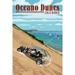 Oceano Dunes California Dune Buggy Sand Dunes (16x24 Giclee Gallery Art Print Vivid Textured Wall Decor)
