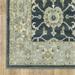 HomeRoots 8 x 10 ft. Teal Blue Ivory Green & Gray Oriental Power Loom Stain Resistant Rectangle Area Rug