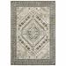 HomeRoots 508982 6 x 9 ft. Ivory Gray Black & Ivory Oriental Power Loom Stain Resistant Rectangle Area Rug