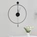 Miumaeov Modern Round Minimalist Wall Clock with Pendulum Non-Ticking Silent Quartz Creative Art Clocks for Home Living Room Bedroom Black