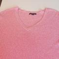 American Eagle Outfitters Tops | American Eagle Ladies Pink & White Knit Top - M | Color: Pink/White | Size: M