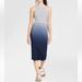 Athleta Dresses | Athleta Indigo Ombr Stripe Sunkissed Midi Dress Xs Nwt | Color: Blue/White | Size: Xs