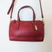 Coach Bags | Coach Saffiano Small Red Leather Satchel/Crossbody Euc | Color: Gold/Red | Size: Os