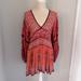 Free People Dresses | Free People Luna Boho Tunic Mini Dress | Red Paisley | Color: Red | Size: Xs