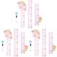 3 Sets Wall Sticker Kids Height Wall Chart Height Sticker Baby Ruler Wall Growth Chart Ruler Height Measurement for Kids Height Chart Meter PVC Detachable Wall Decals Baby Girl