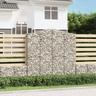 Panier de gabions arqué Mur en gabion Clôture de gabion 200x50x200/220 cm Fer galvanisé 90233