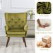 Modern Upholstered Velvet Wingback Accent Arm Chair, Set of 2 - 36.6" H x 28" W x 28.4" D