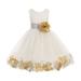 Ekidsbridal Ivory Floral Rose Petals Tulle Flower Girl Dress Christening Father Daughter Dance Recital Ballroom Gown for Wedding 007 8