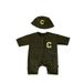 KaLI_store Baby Boy Bodysuit Set Baby Boys Bodysuit Short Sleeve Bodysuit Cotton One-Piece Bodysuit Army Green