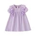 BSDHBS Girls Dresses Toddler Kids Girls Solid Cotton Linen Sleeveless Beach Straps Dress Ruffles Princess Dresses Clothes