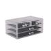 Simplify 3 Tier 4 Drawer Plastic Cosmetic and Jewelry Organizer Chest in Clear