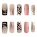 Pink White Black Mix Color Fake Nails Stylish Press-On Nails with Nail Glue At Home Manicure Kit for DIY Beginners Glue Model
