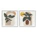 Stupell Industries Potted Plant Leaves Geometric Shapes 2 Piece Framed Giclee Art Set By Janet Tava in Brown/Green | 12 H x 12 W x 1.5 D in | Wayfair