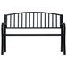 Wildon Home® Patio Bench 49.2" Steel Metal in Black | 125 H x 82 W x 53 D in | Wayfair 34AEC90E84374A14B4D60EC767C569CA