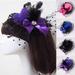 Naierhg Lady Mini Top Hat Cap Bowknot Decor Lace Fascinator Hair Clip Costume Accessory