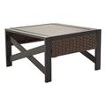 Patio Festival X-Arm Col. Rattan Outdoor Side Table in Brown/Black