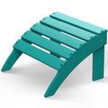 Folding Adirondack Ottoman HDPE Outdoor Adirondack Chair Footrest for Outside Indoor 19.7in W Green