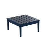 WestinTrends Ashore Outdoor Coffee Table 32 Inch All Weather Poly Lumber Adirondack Patio Coffee Table Square Low Table Navy Blue