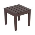 WestinTrends Ashore Oversized Outdoor Side Table 18 Inch All Weather Poly Lumber Adirondack Patio Side Table Square End Table Dark Brown