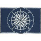 Liora Manne Frontporch Compass Indoor Outdoor Area Rug Navy