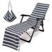 Beach Chair Towel Chaise Lounge Cover with Pockets Pool Chair Towel for Outdoor Patio Garden