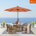 Ulax Furniture 9Ft Outdoor Sunbrella Tiltable Round Market Umbrella with Aluminum Pole and Crank (Dolce Mango)