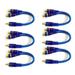 Audiotek AT-Y2F1M RCA Y-Adapter 1 Male 2 Female Gold Plated Splitter 6 Pieces Bundle