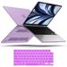 iBenzer Compatible with 2024 2023 2022 MacBook Air 13 inch case M2 A2681 Hard Shell Case with Keyboard Cover for New M2 Mac Air 13.6 in with Touch ID Purple W-MAT13-KK-PU+1
